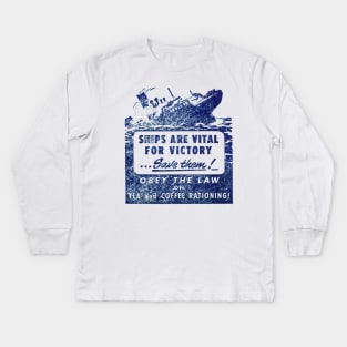 WWII Vital for Victory Kids Long Sleeve T-Shirt